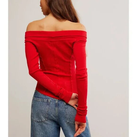FREE PEOPLE Eye Candy Tee / Rusted Red NWT - (S) - Picture 3 of 8